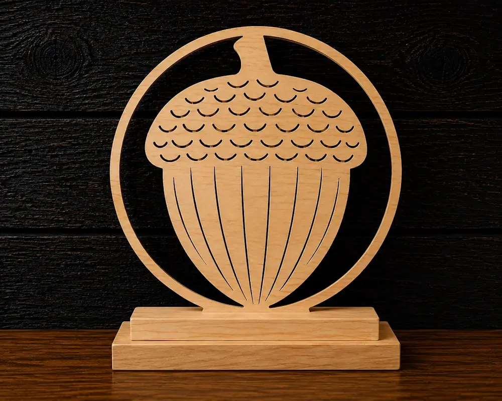 Acorn scroll saw pattern preview