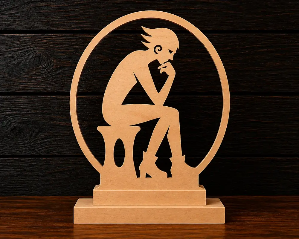 Deep in Thought scroll saw pattern preview