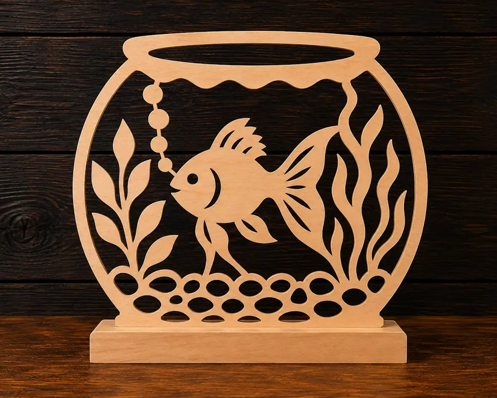 Fish in a Bowl scroll saw pattern preview