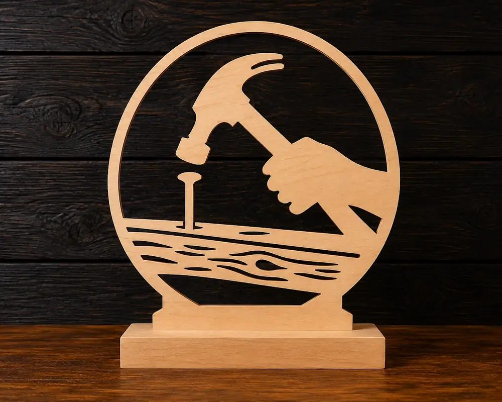 Hammer and Nail scroll saw pattern preview