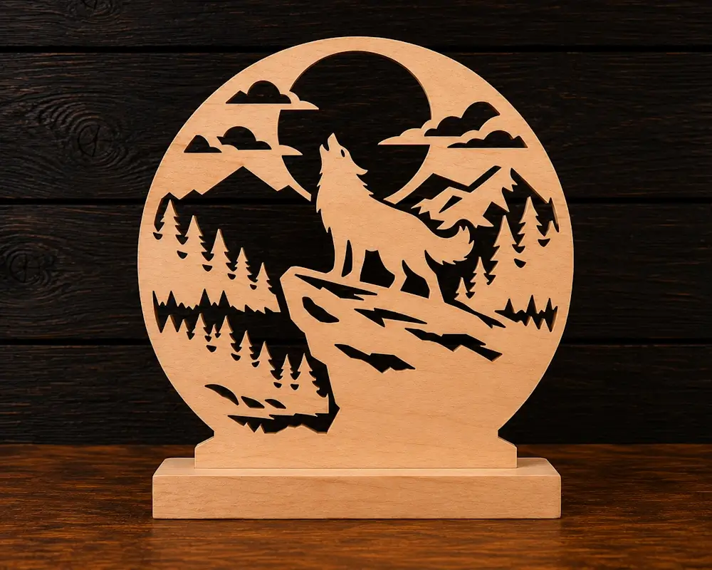 Howling Wolf scroll saw pattern preview