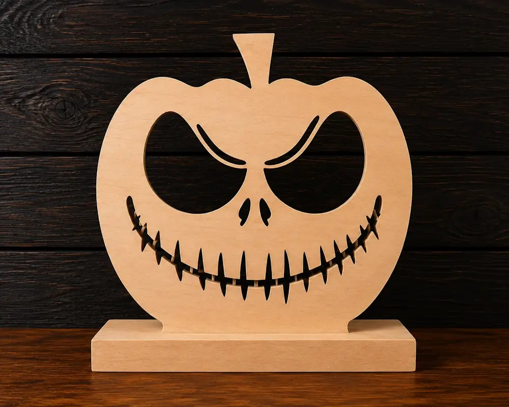 Pumpkin Face scroll saw pattern preview