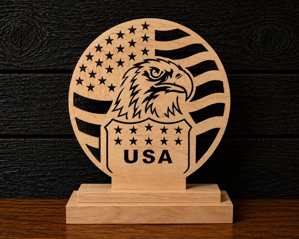 USA Eagle scroll saw pattern preview